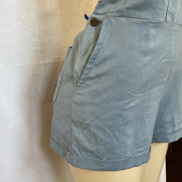 SALE!!! PATRON OF PEACE Blue Romper Size Medium Adjustable Straps Cuff Hem NWT - Picture 6 of 7